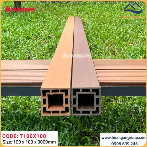Lam Trụ Pergola Gỗ Nhựa Ngoài Trời Kosmos T100 x 100 Light Wood